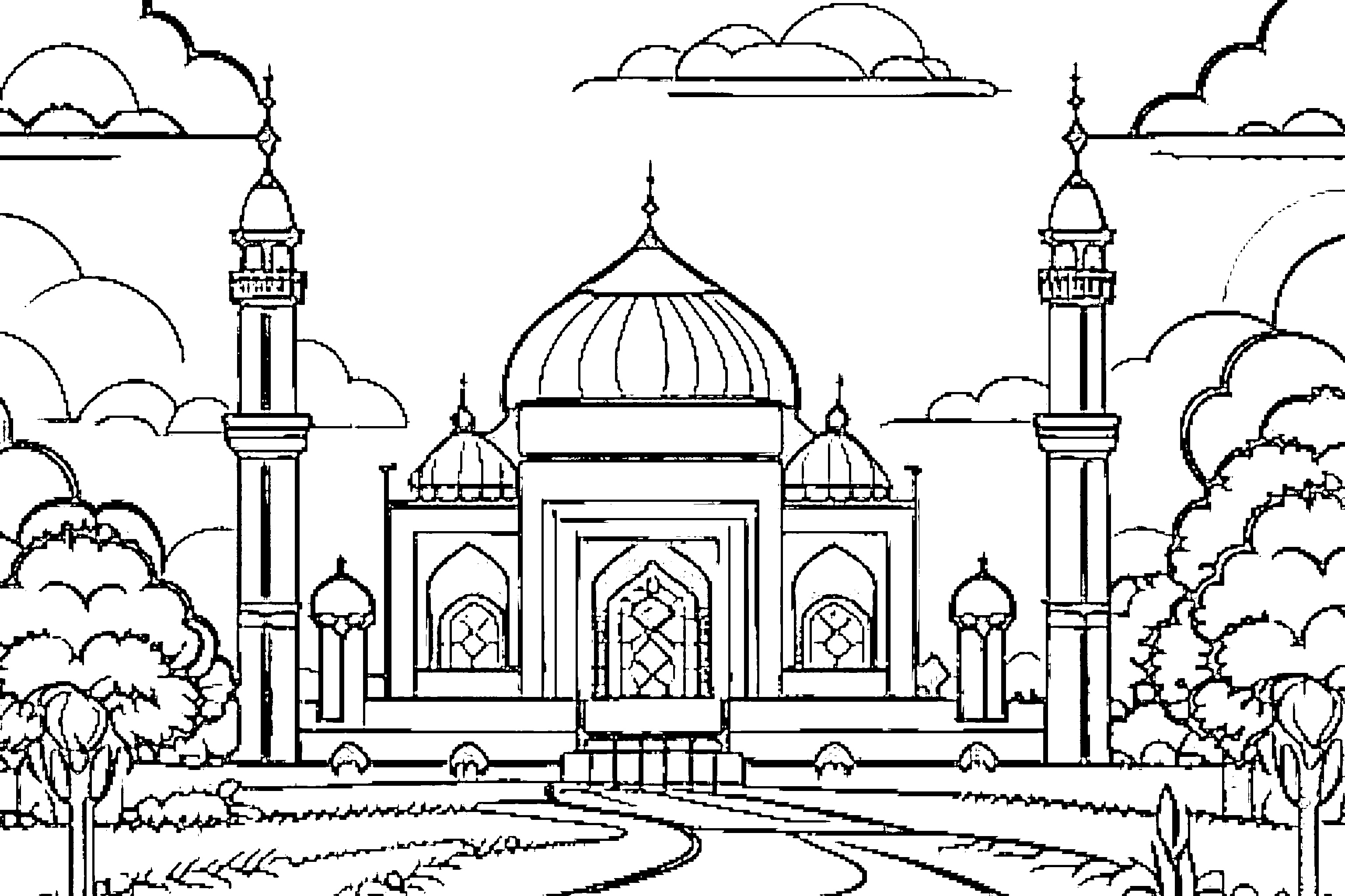 gambar pemandangan alam dan masjid